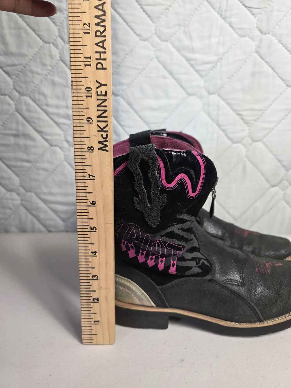 ARIAT Zipitbaby Womens Size 5 Black/Pink Western Boots Zipper Retired Zebra